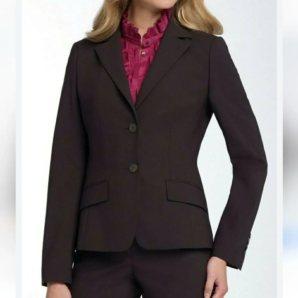 Hugo Boss Brown Fitted Two Button Blazer